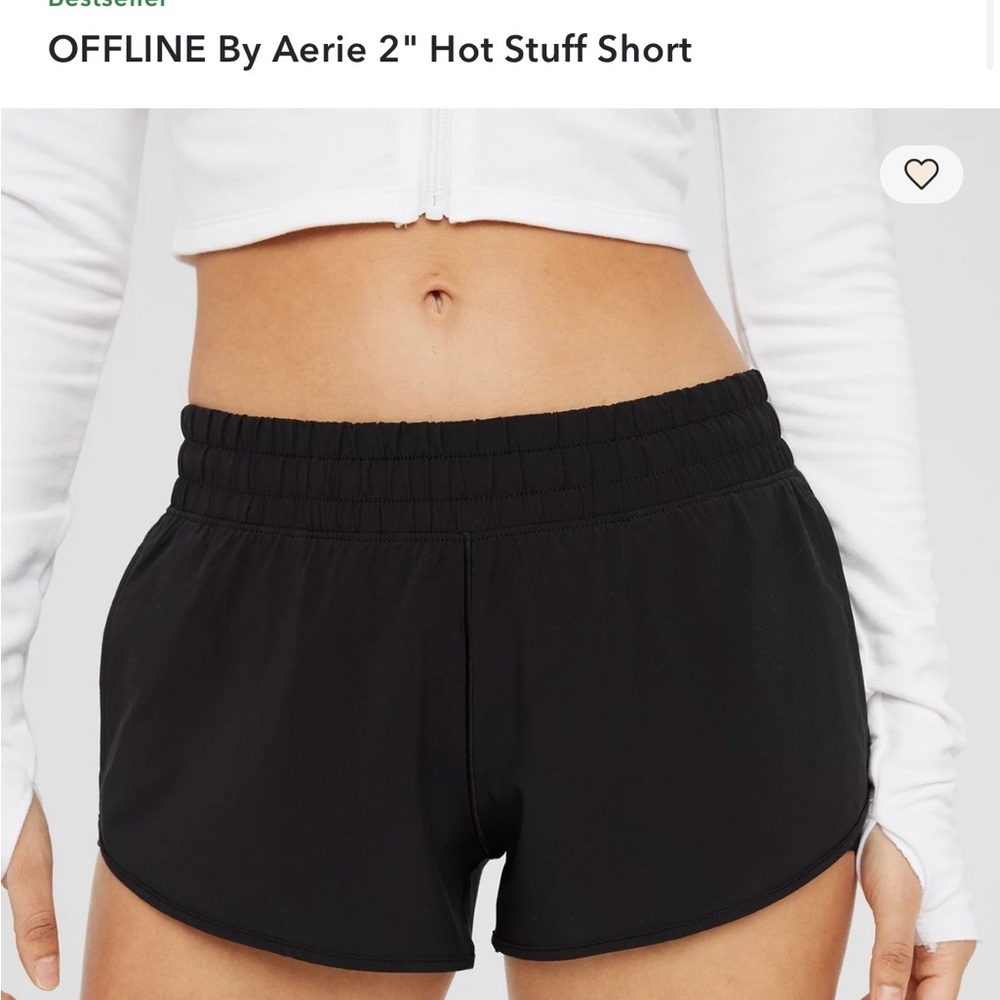 Offline by Aerie Hot Stuff Athletic Shorts 2" Inseam Black Sz. SP
